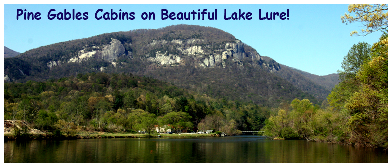 View of Lake Lure and Chimney Rock Mountian from Pine Gables Dock